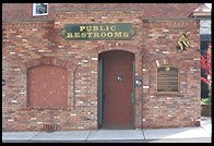 Public restrooms with historic plaque.  Placerville, California