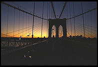 Sunrise.  Brooklyn Bridge.  New York City.