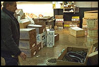 Boxes.  Fulton Fish Market.  Manhattan 1994 (pre burning).