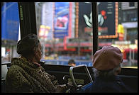 New York City.  From inside a city bus.