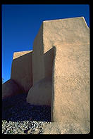 The famous back of the adobe church in Ranchos de Taos. New Mexico
