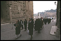 Nuns coming up from the Roman Forum to the Capitol hill