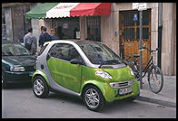 SMART car, made by Swatch.  Downtown Munich.