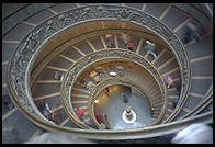 The circular staircase leading up to the Vatican museums. It was designed by Giuseppe Momo in 1932