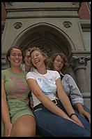 Four Swedish girls.  Jefferson Market.  Greenwich Village, Manhattan 1995.