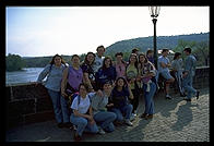 Group of Italian schoolgirls visiting Prague