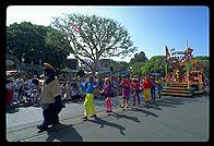 The daily parade at Disneyland.  Los Angeles, California.