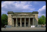 The Neue Wache (New Watch), built as a guardhouse for the Kaiser, became Germany's unknown soldier monument after the First World War.  Hitler remade it slightly into a monument glorifying militarism and victorious Russians turned it into a monument to the victims of the Nazis.  Now the Germans are are turning it into a universalist monument.