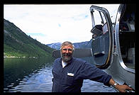 The pilot who brought me into Misty Fjords National Monument, standing on one of the plane's floats.