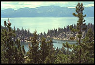 Views of Marlette Lake and Lake Tahoe from the Flume Trial.  Nevada side of Lake Tahoe.