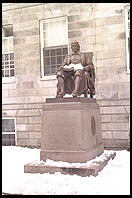Statue of the Three Lies (John Harvard).  Harvard Yard. 