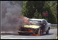 Burning car.  New Jersey 1995.