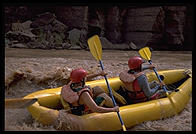 Eve Andersson kayaking with Tom Huntington. Grand Canyon