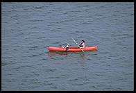 Sea Kayak in channel, near Sanibel Island causeway, Florida