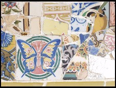 Digital photo titled parc-guell-bench-tile-2