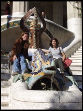 Digital photo titled parc-guell-dragon-and-girls-clutching-purse